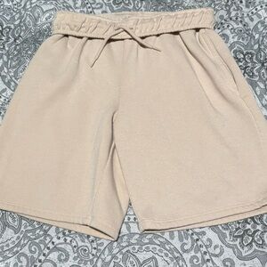 Soft Beige Drawstring Shorts